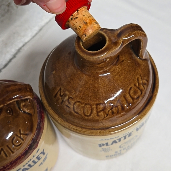 2 Vintage Crocks Set McCormick Jugs Corn Whiskey Ceramic Moonshine Primitive - Picture 9 of 16